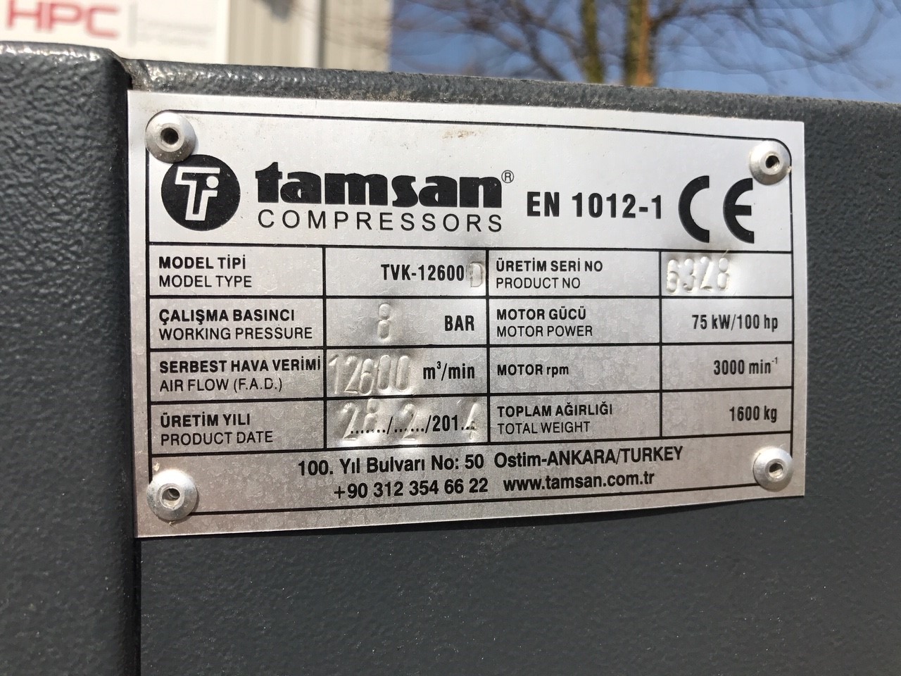 Tamsan, Plusair CSD 102, Plusair CSD 102 air compressor, air compressor, used air compressor, used air compressor machines